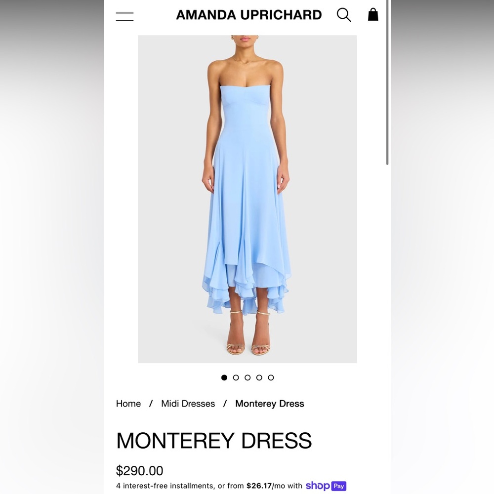 Amanda Uprichard Light Blue Maxi Dress